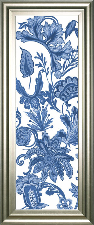 Indigo Chintz V By Melissa Wang 18X42 Framed Print