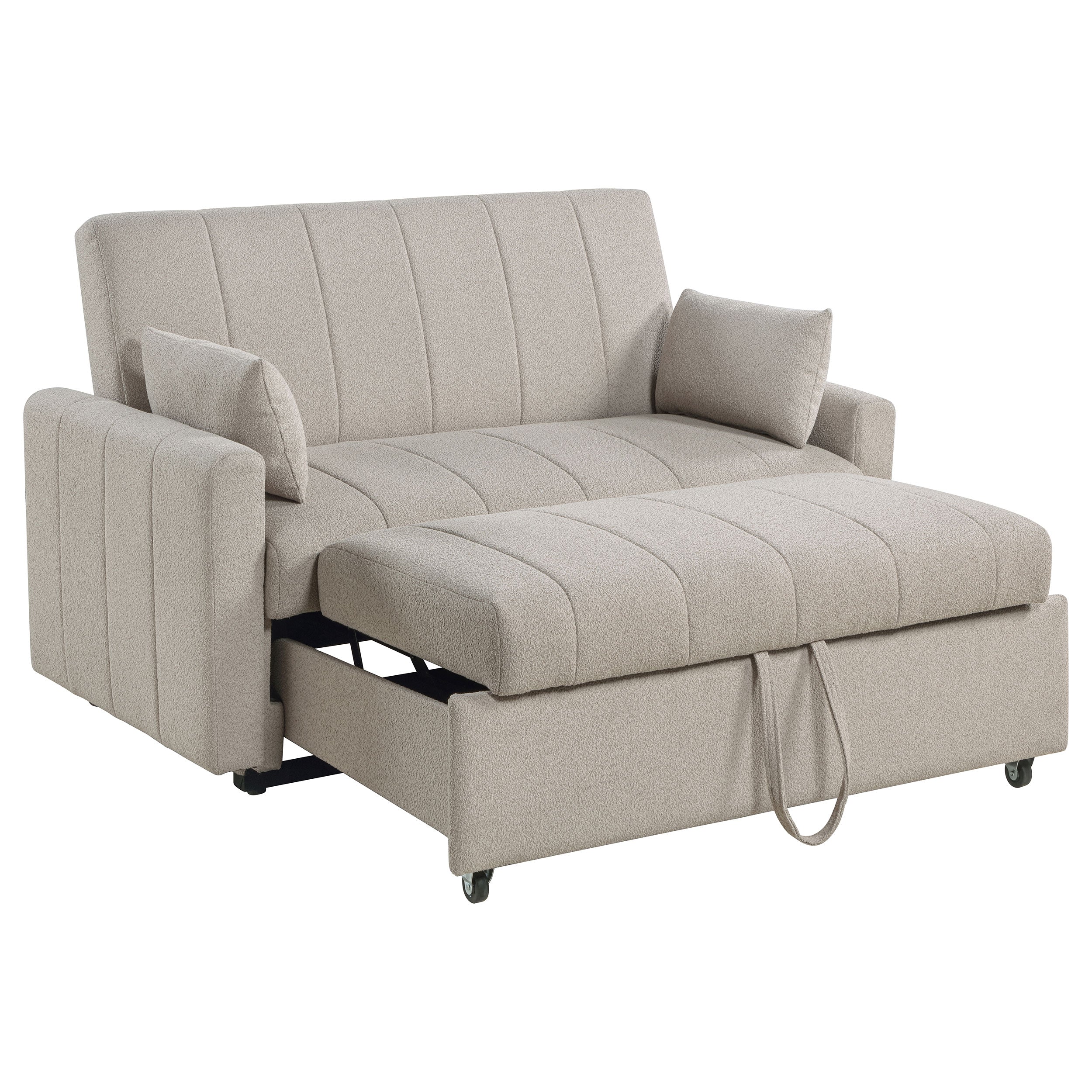 Portland Boucle Upholstered Sleeper Sofa Bed Copper