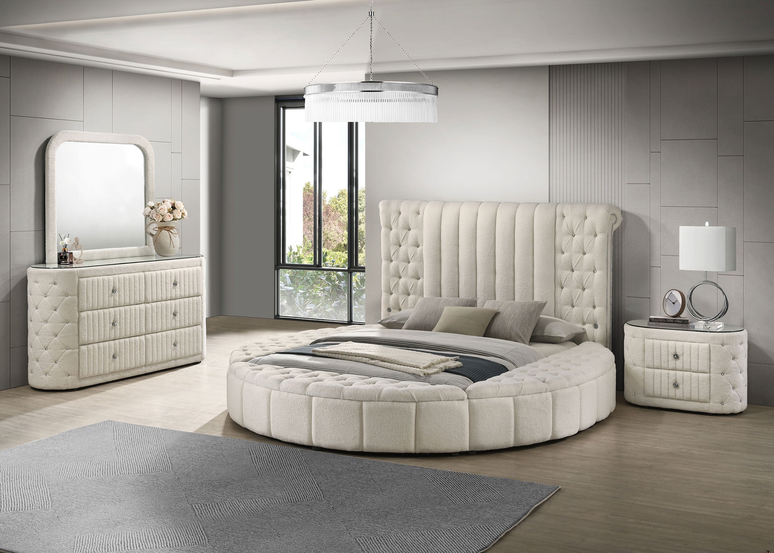 Sonya Upholstered Bedroom Set Ivory