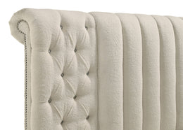 Sonya Upholstered Round Storage Bed Ivory