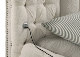 Sonya Upholstered Round Storage Bed Ivory