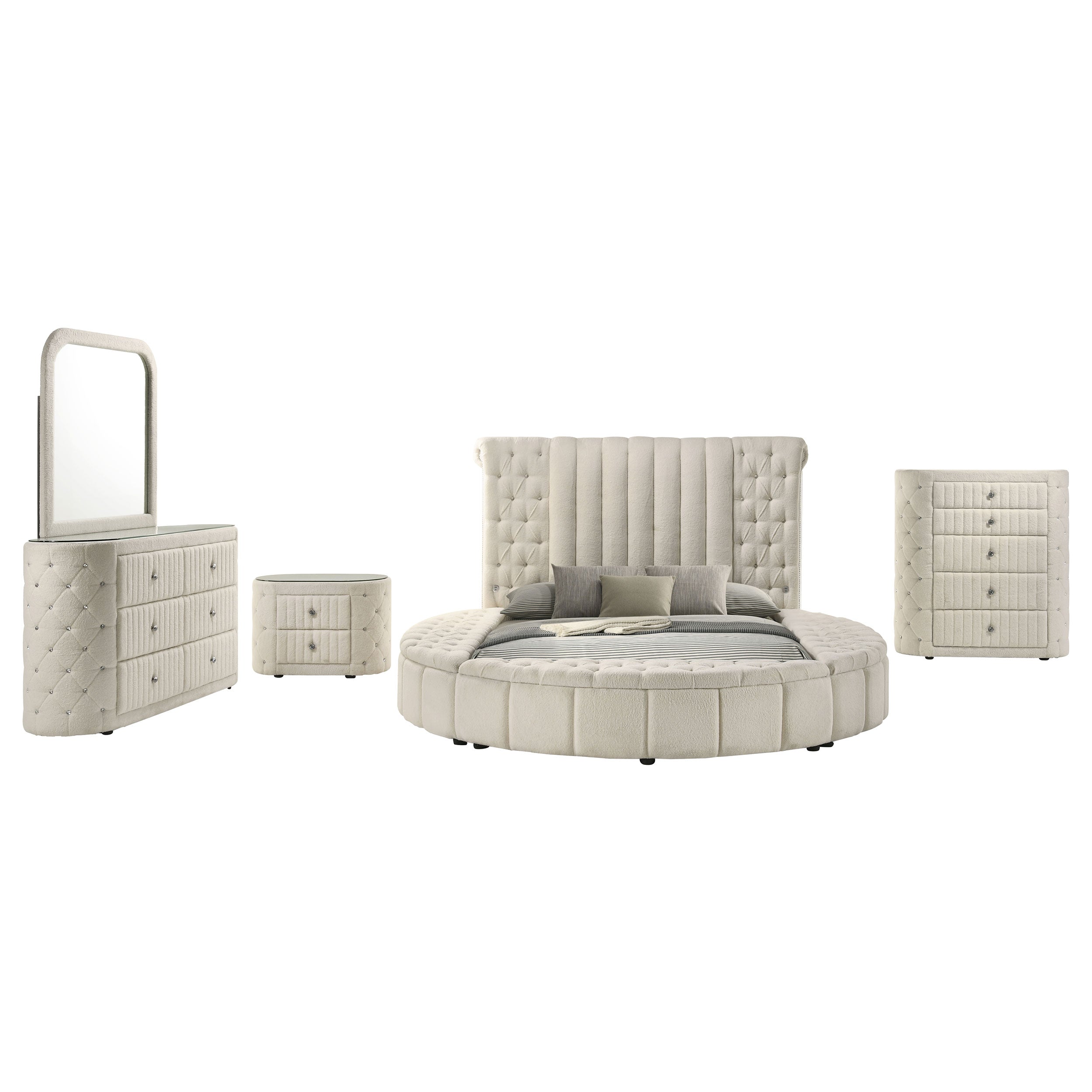 Sonya Upholstered Bedroom Set Ivory