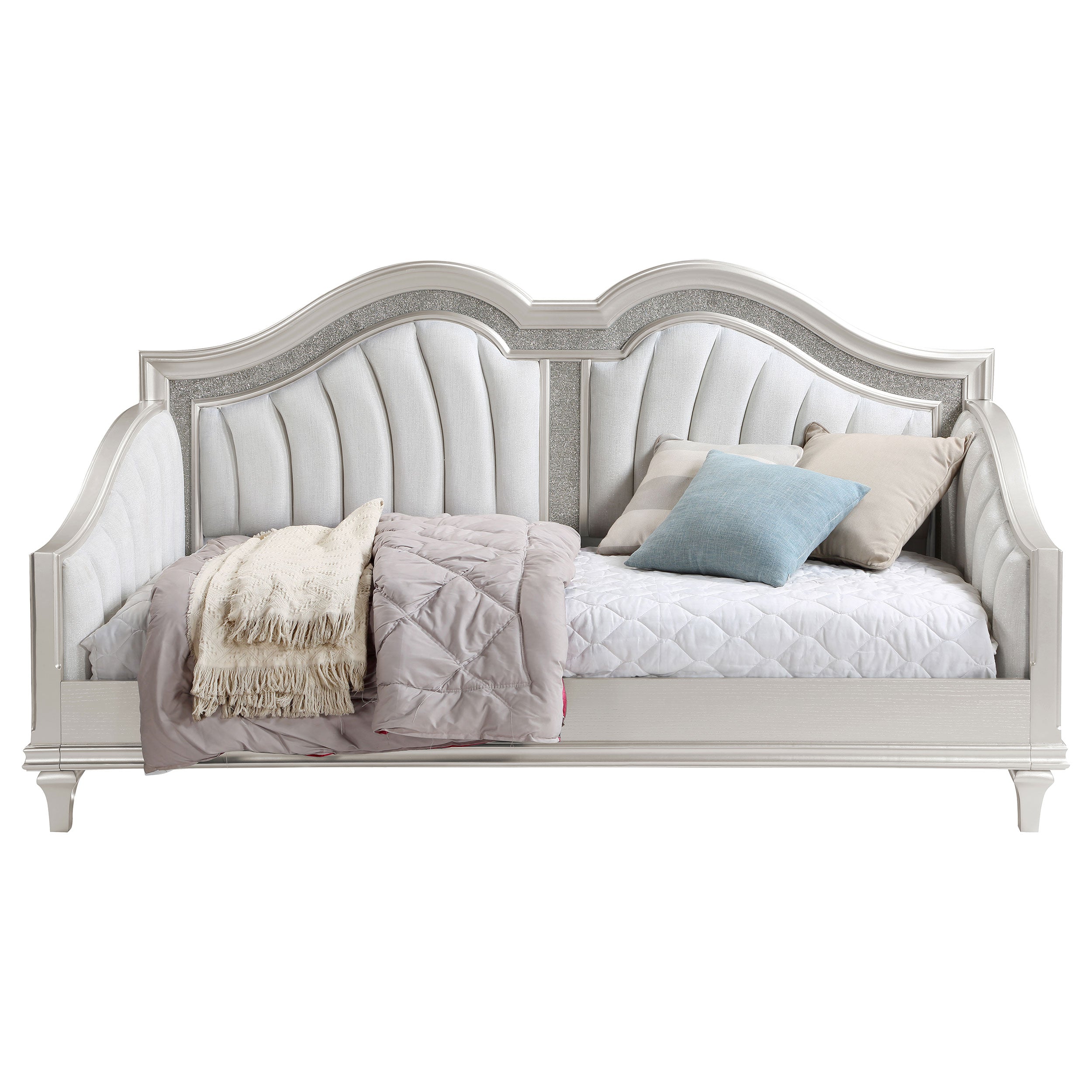 Evangeline Upholstered Daybed Silver Oak