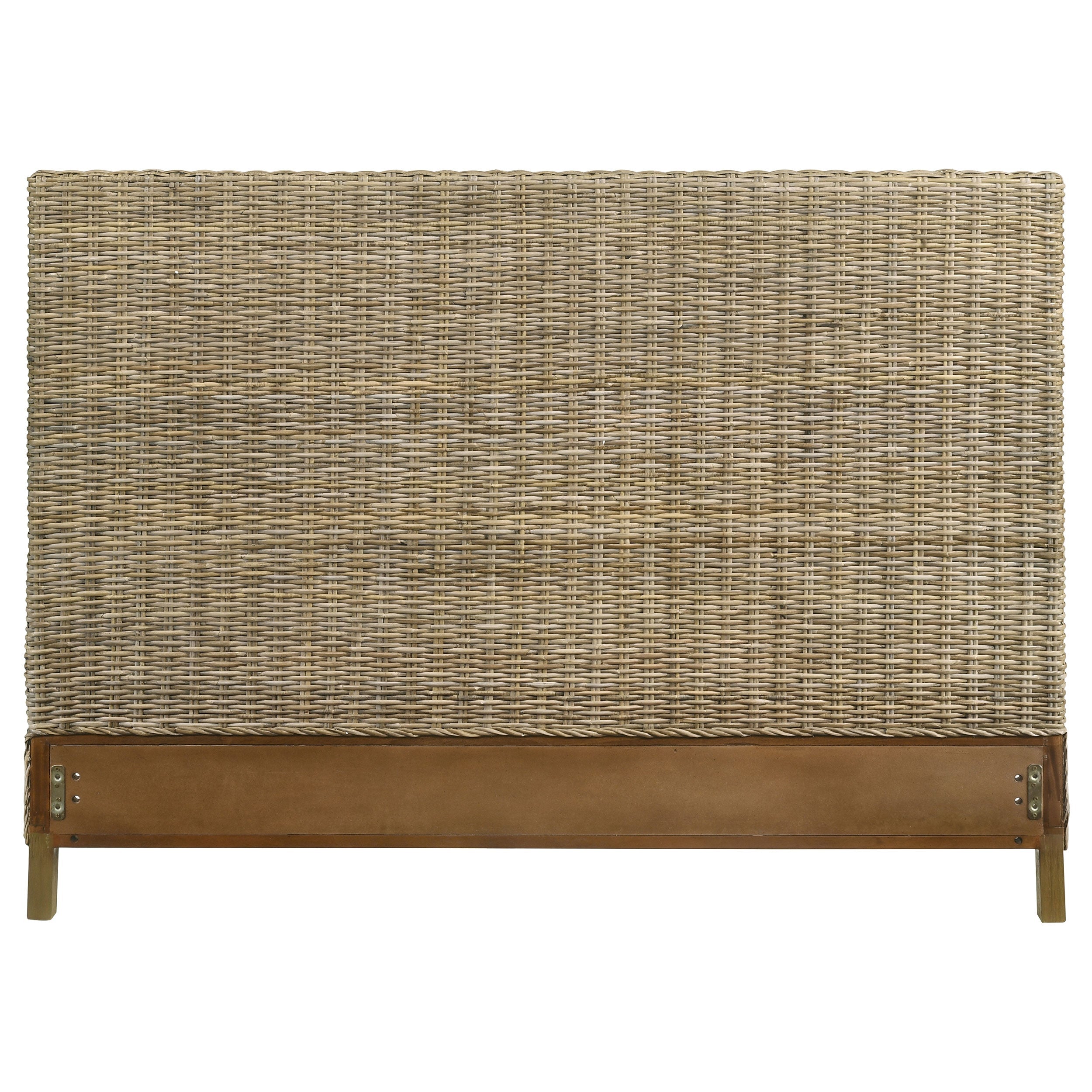 Zyla Woven Rattan California King Panel Headboard Kubu Grey