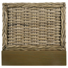 Zyla Woven Rattan California King Panel Headboard Kubu Grey