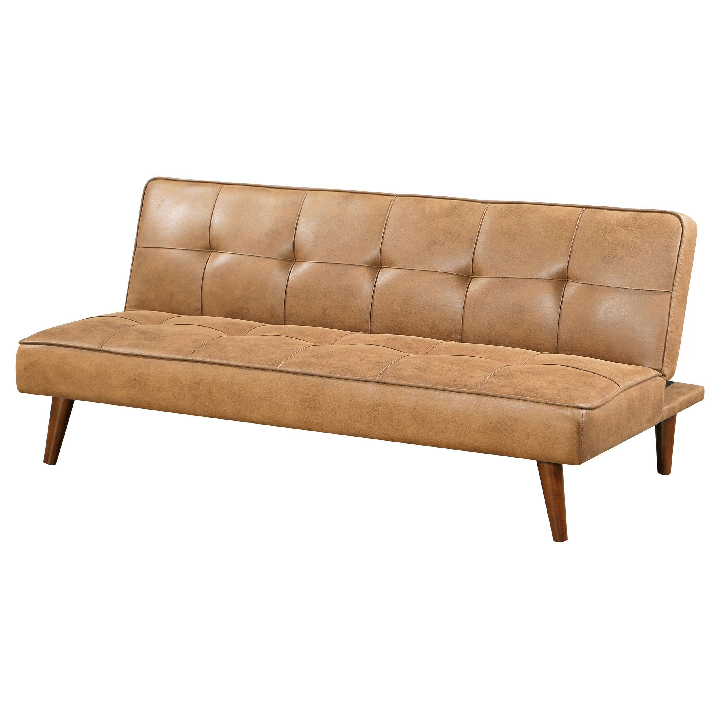 Jenson Upholstered Tufted Convertible Sofa Bed Dark Coffee