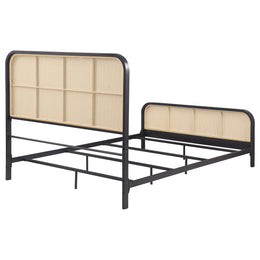 Lanewood Open Cane Webbing Metal Bed Black