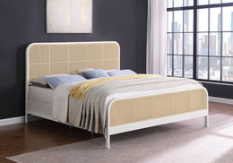Lanewood Open Cane Webbing Metal Bed Black