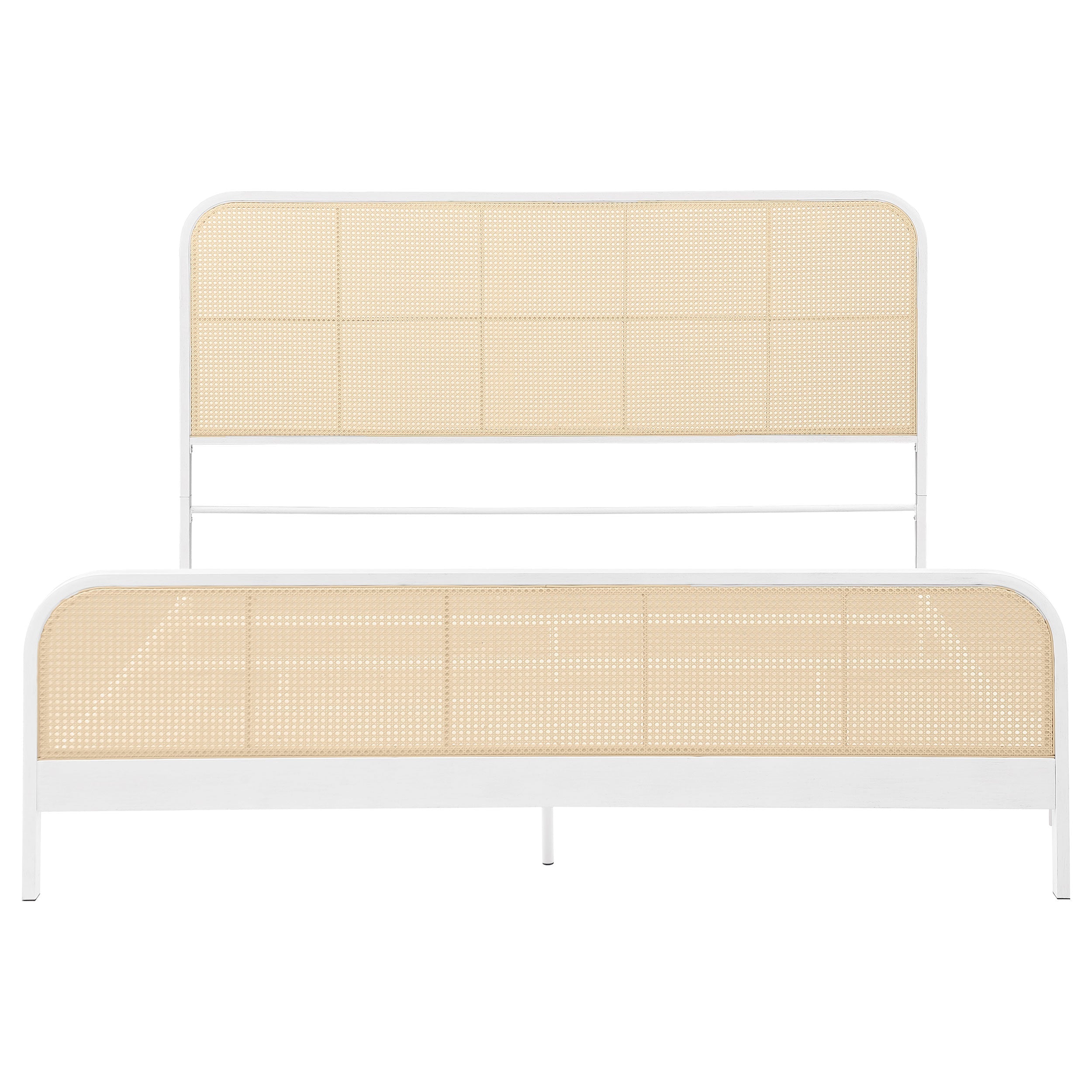 Lanewood Open Cane Webbing Metal Bed Black