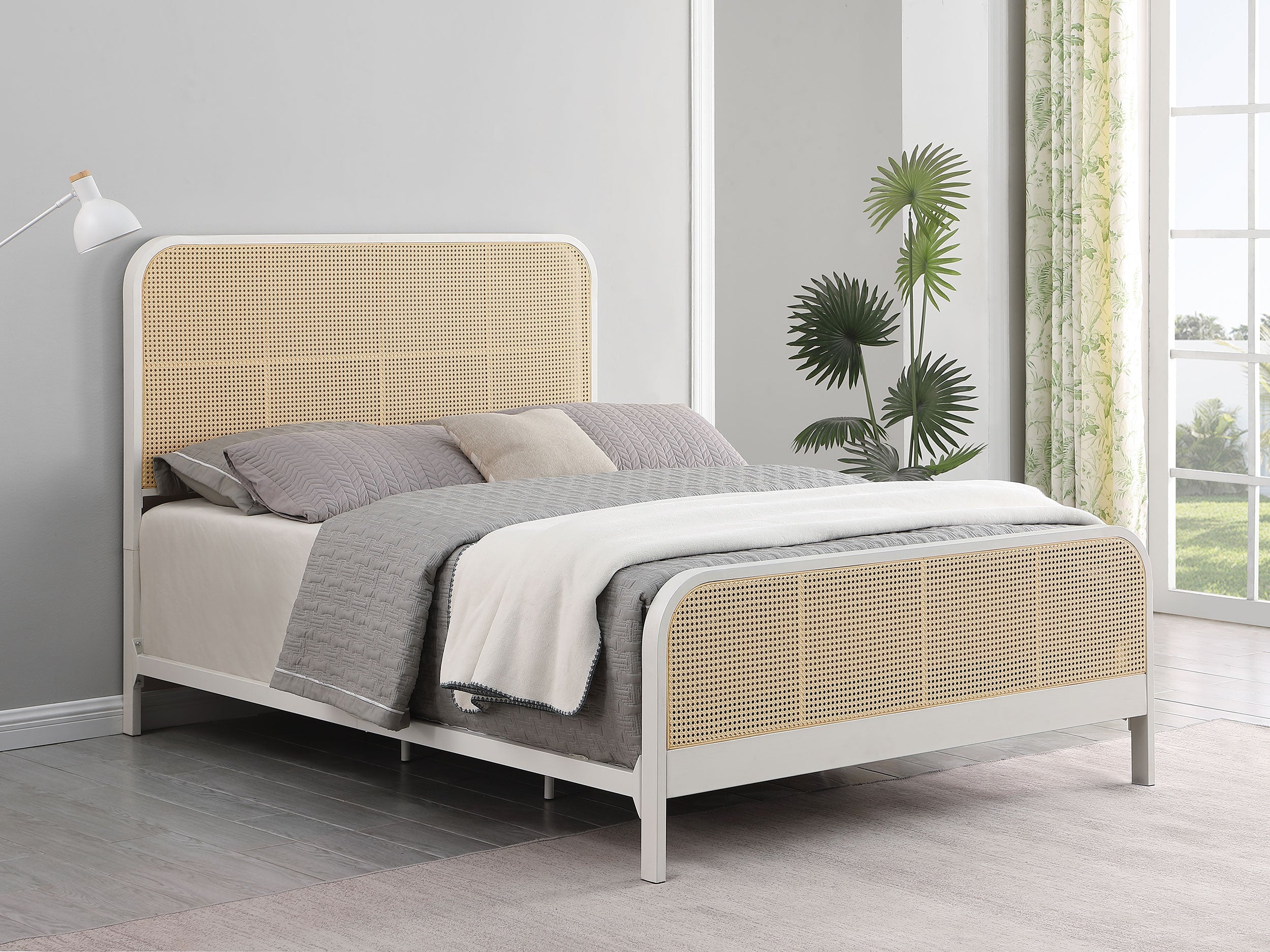 Lanewood Open Cane Webbing Metal Bed Black