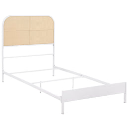 Amherst Radio Weave Rattan Metal Bed Black