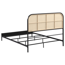 Amherst Radio Weave Rattan Metal Bed Black