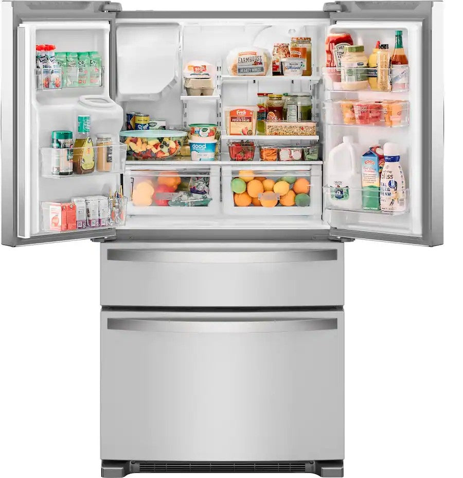 Whirlpool - 36 in. Wide 25 cu. ft. Wide French Door Bottom Mount Refrigerator with Two-Tier Freezer Storage - Stainless Steel