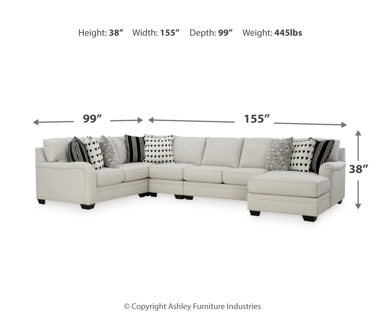 Huntsworth 4-Piece Sectional with Ottoman
