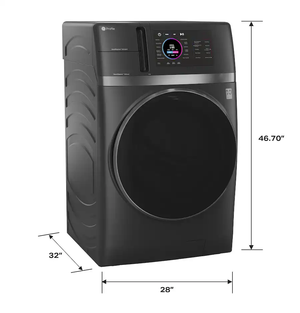 GE Profile - UltraFast 4.8 Cu. Ft. High-Efficiency Smart Front Load Washer and Electric Dryer Combo with Ventless Heat Pump - Carbon Graphite