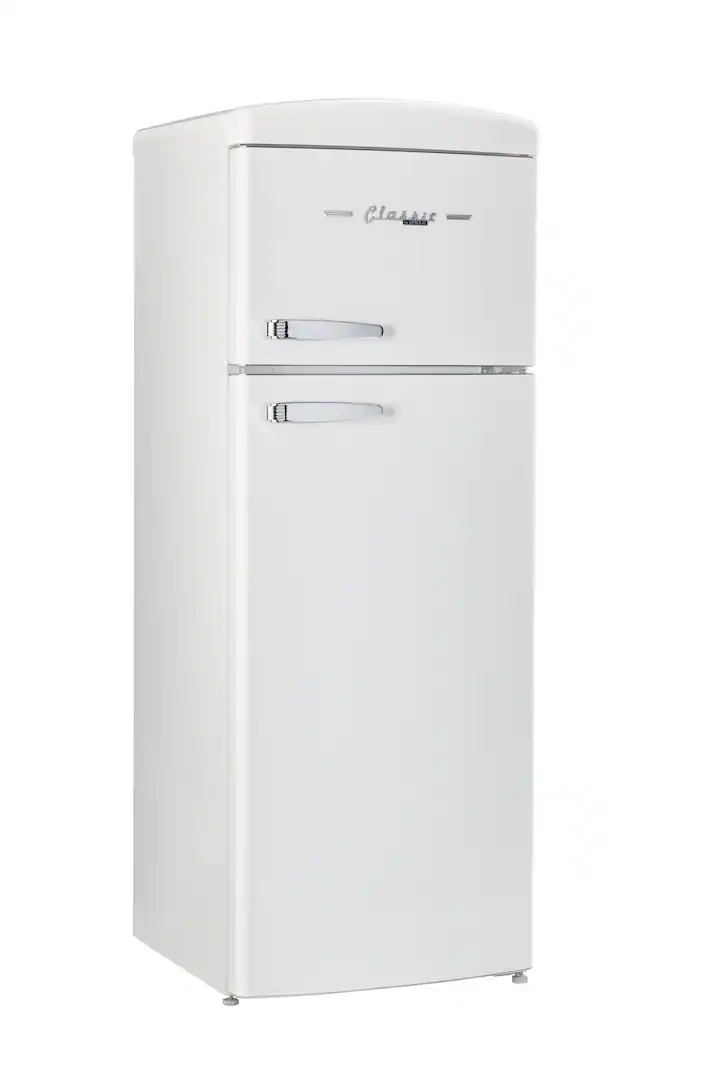 Unique Appliances - 21 in. Wide Classic Retro 7.5cu.ft Compact Top Freezer Refrigerator - Marshmallow White