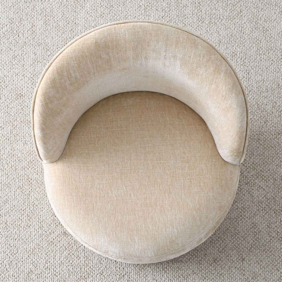 4 - Person Dining Table Sets With (Natural) Round Table & 4 Upholstered Fabric Chairs (Soft Tan)