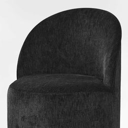 4 - Person Dining Table Sets With (Natural) Round Table & 4 Upholstered Fabric Chairs (Black)