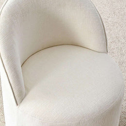 4 - Person Dining Table Sets With (Natural) Round Table & 4 Upholstered Fabric Chairs (Beige)