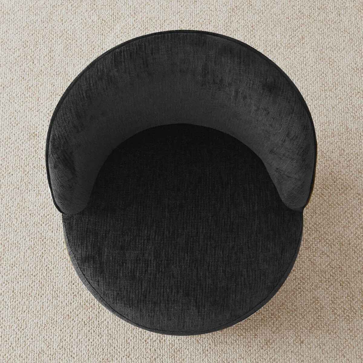 4 - Person Dining Table Sets With (Black) Round Table & 4 Upholstered Fabric Chairs (Black)
