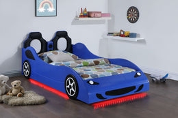 Cruiser Wood LED Race Car Bed Blue