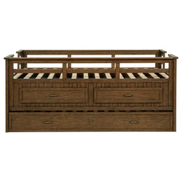 Carlsbad Wood Captains Bed With Trundle Medium Brown