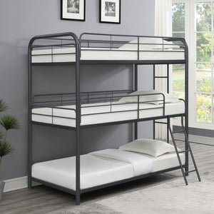 Garner Metal Triple Bunk Bed Gunmetal