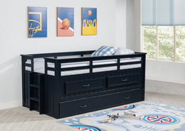 Carlsbad Wood Captains Bed With Trundle Medium Brown
