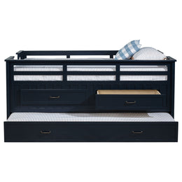 Carlsbad Wood Captains Bed With Trundle Medium Brown