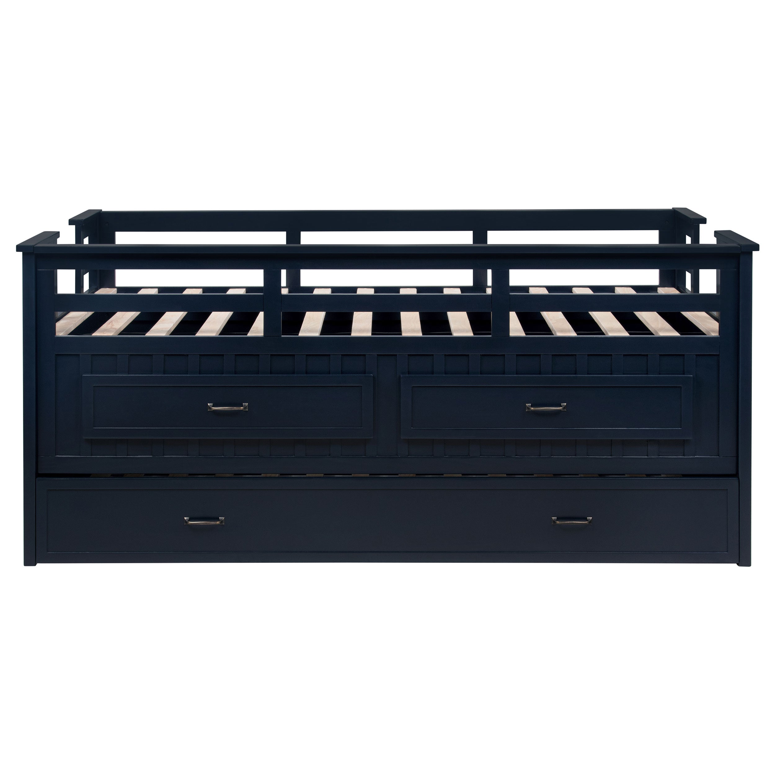 Carlsbad Wood Captains Bed With Trundle Medium Brown