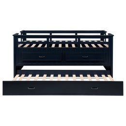 Carlsbad Wood Captains Bed With Trundle Medium Brown