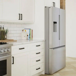Bosch - 100 Series 36 in. Wide 26 Cu. Ft. French Door Bottom Freezer Smart Refrigerator with External Ice and Water - Stainless Steel