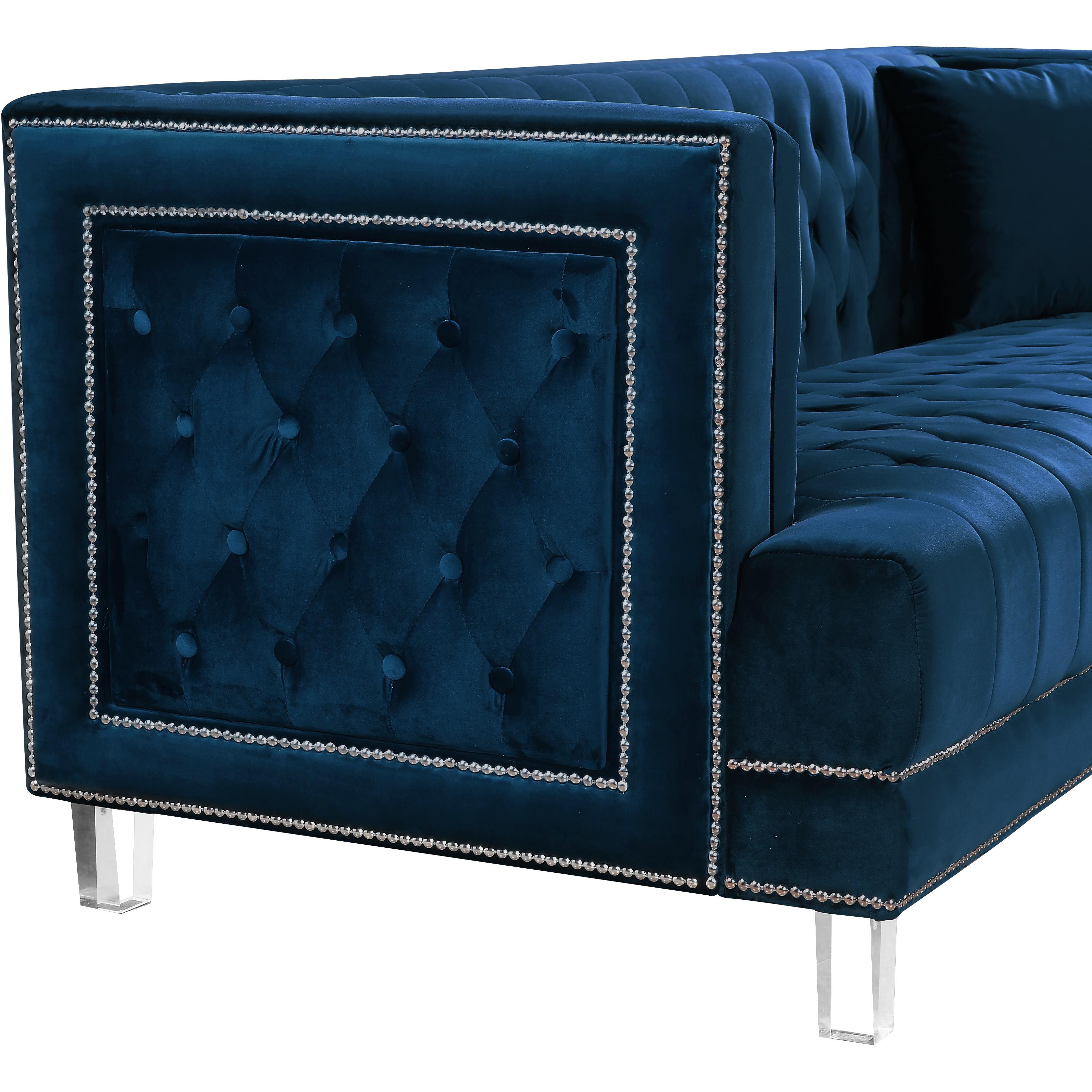 Meridian Lucas Navy Velvet Chair