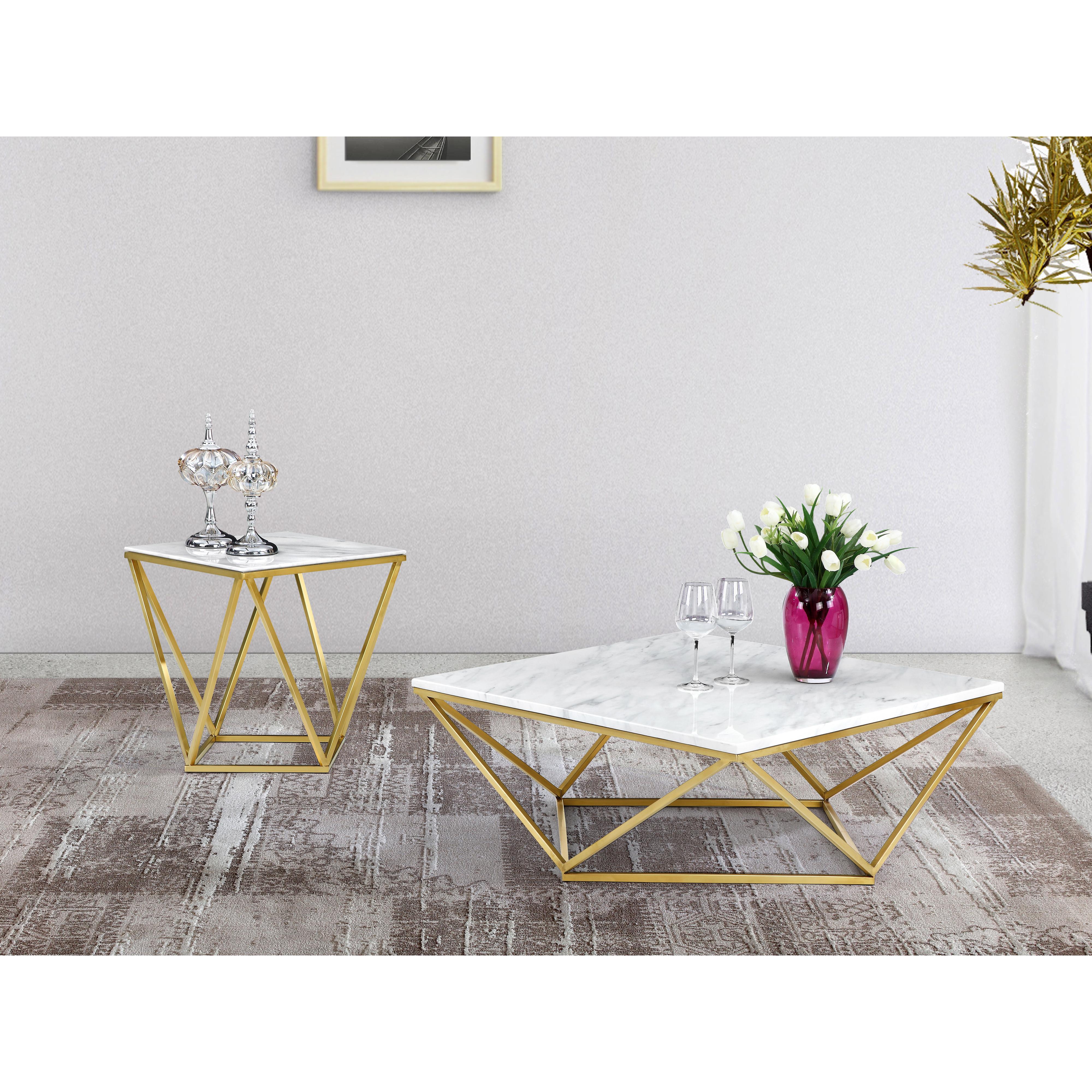Meridian Mason Gold End Table
