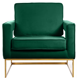 Meridian Noah Green Velvet Accent Chair