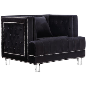 Meridian Lucas Black Velvet Chair