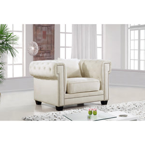 Meridian Bowery Cream Velvet Chair