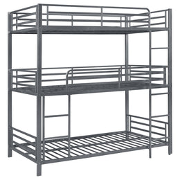 Maynard Metal Triple Bunk Bed Gunmetal