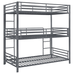 Maynard Metal Triple Bunk Bed Gunmetal
