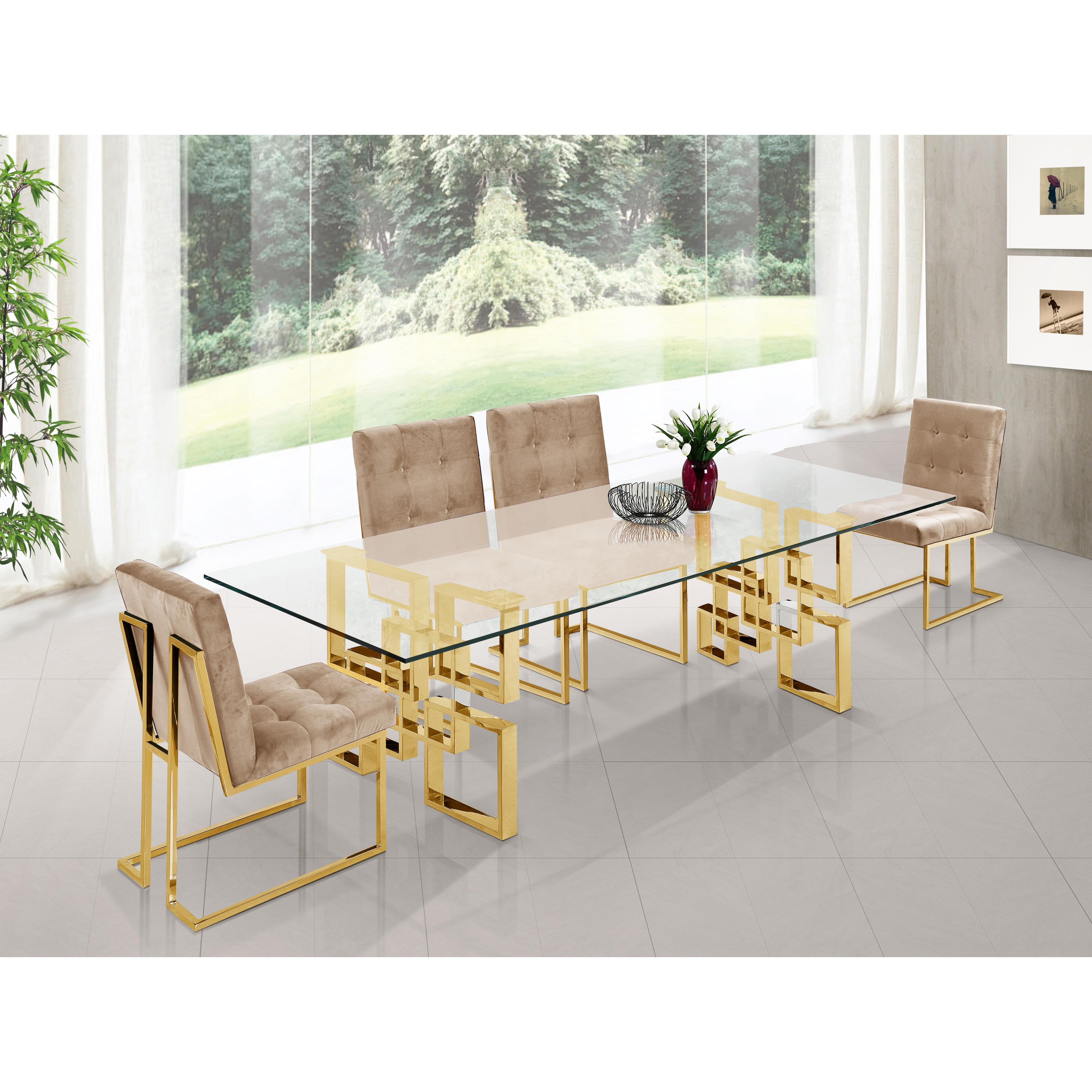 Meridian Pierre Beige Velvet Dining Chair