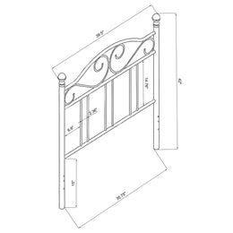 Ellis Metal Open Frame Headboard Dark Bronze