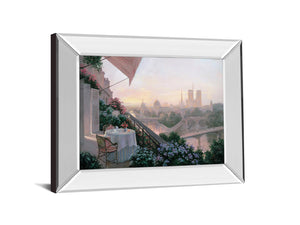Mirrored Frame Dinner For Two By Christa Kieffer 22X26 Mirror Frame Print