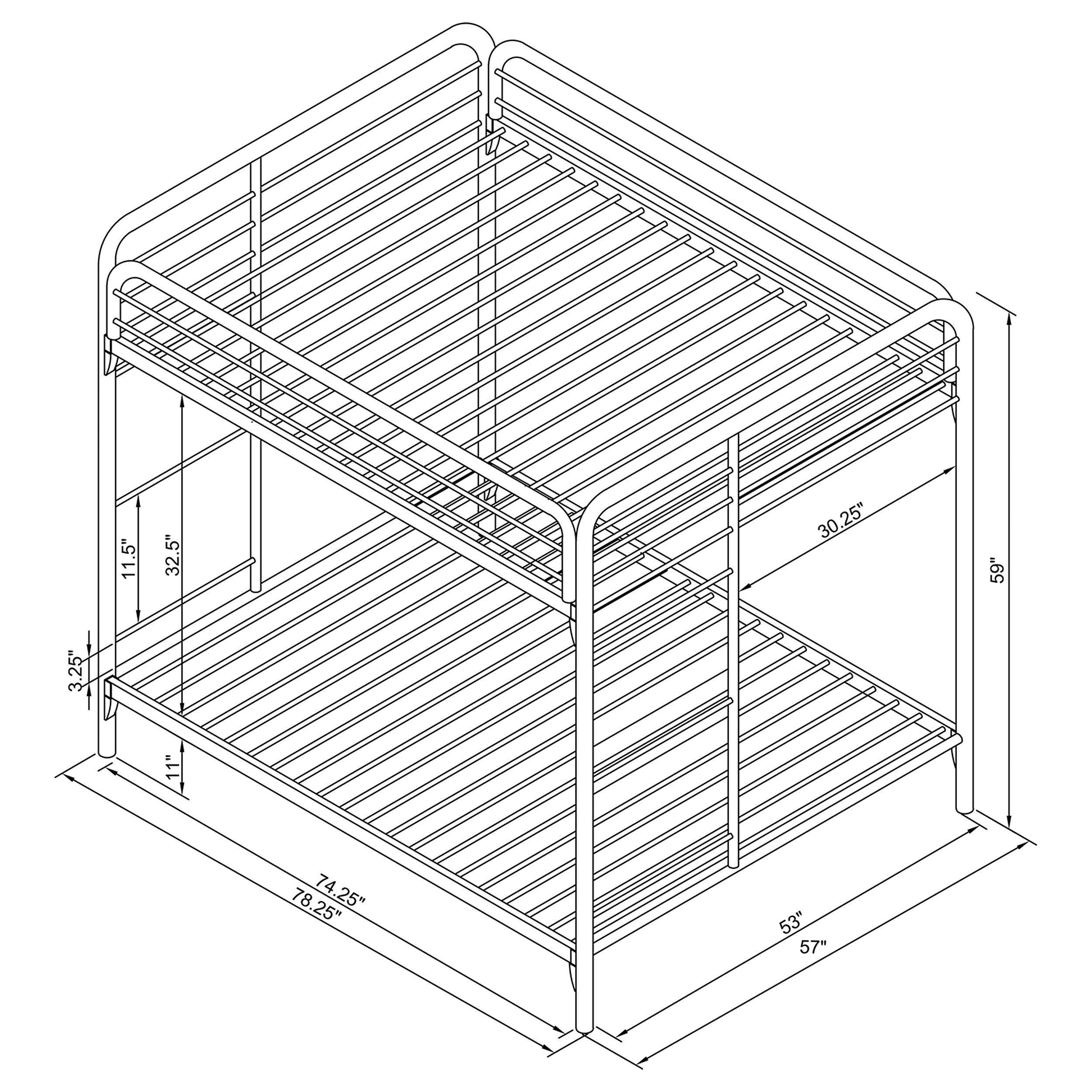 Morgan Metal Over Bunk Bed Black