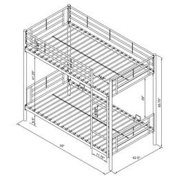 Hayward Metal Over Bunk Bed Black