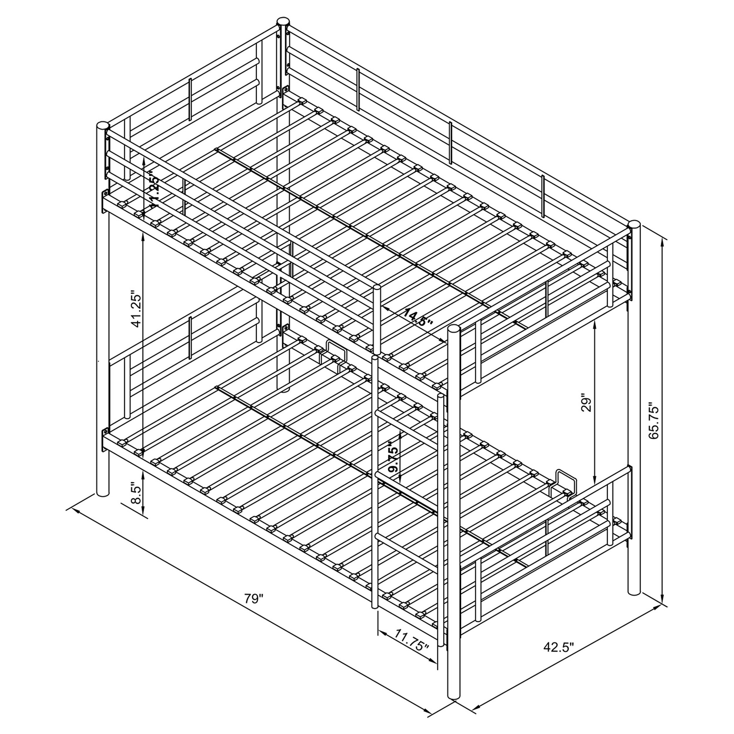 Hayward Metal Over Bunk Bed Black
