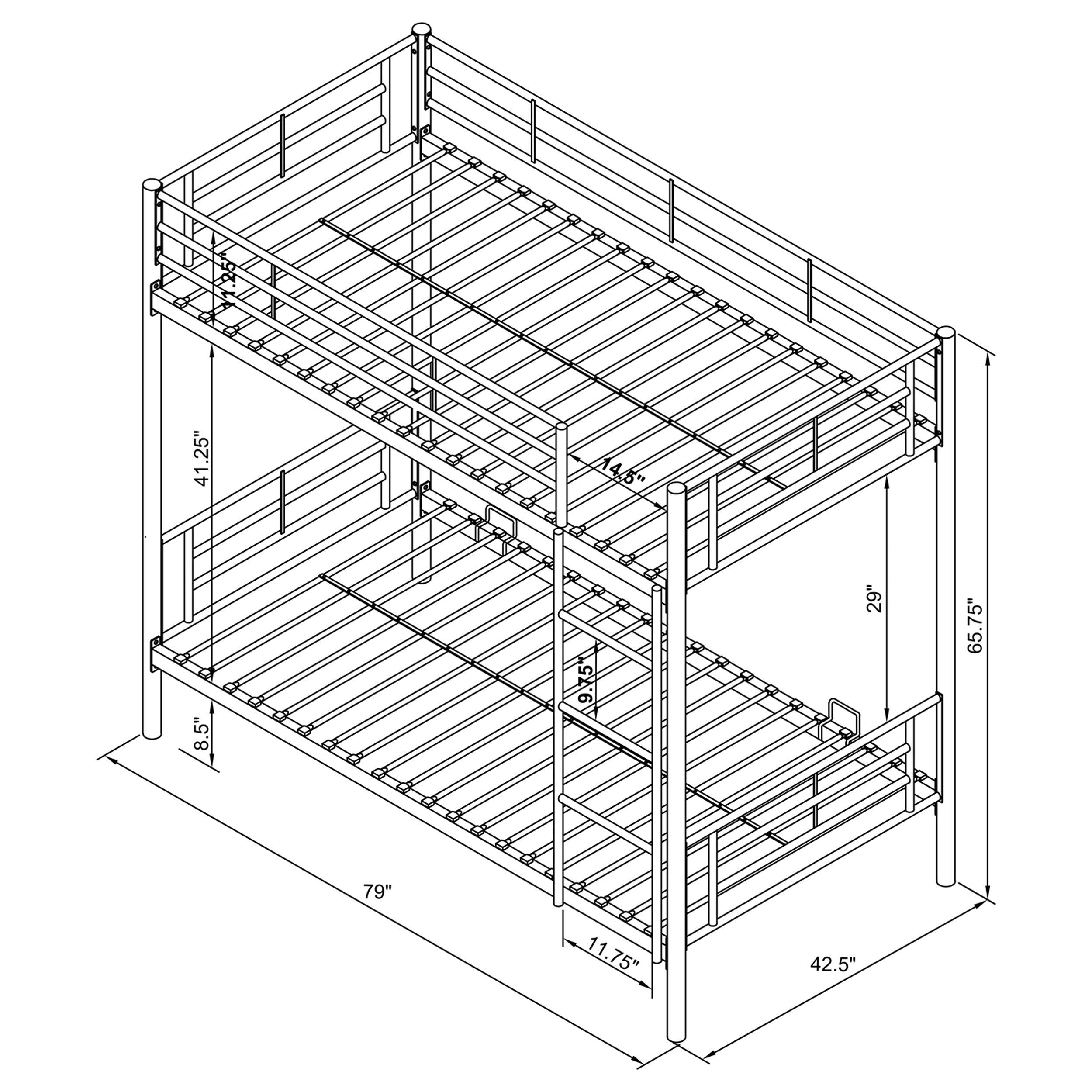 Hayward Metal Over Bunk Bed Black