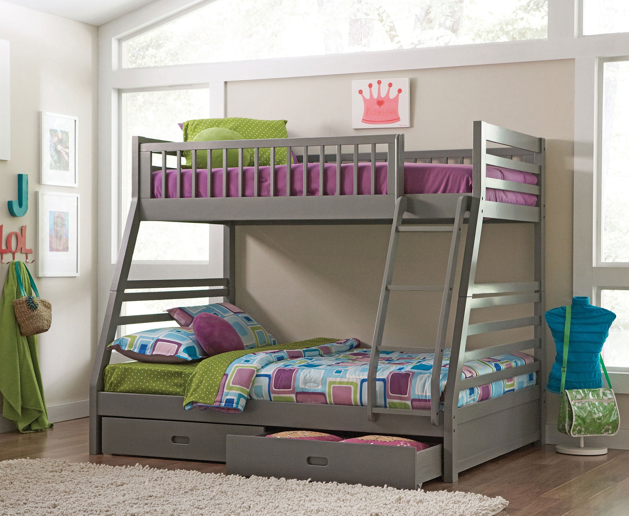 Ashton 2-drawer Wood Over Bunk Bed