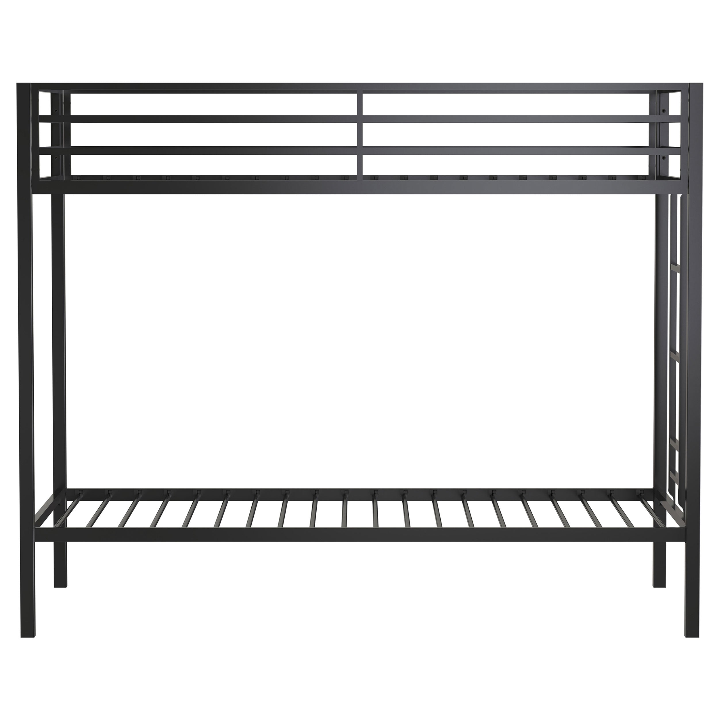 Alevera Metal Bunk Bed with Ladder Black