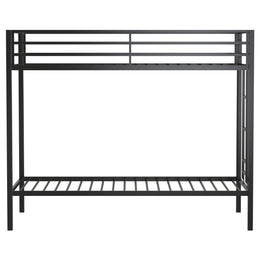 Alevera Metal Bunk Bed with Ladder Black