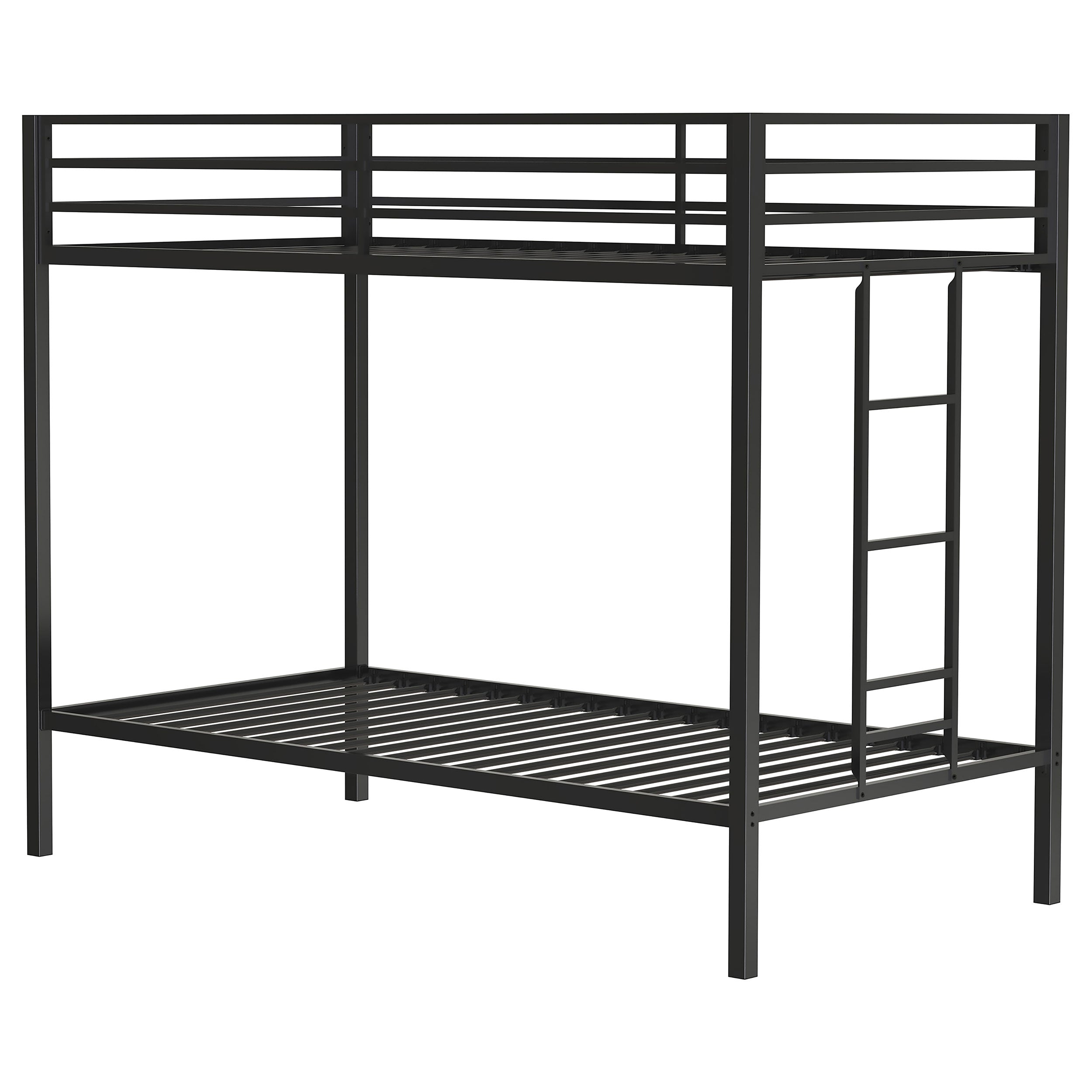 Alevera Metal Bunk Bed with Ladder Black
